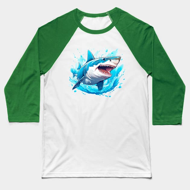shark the monster of the seas Baseball T-Shirt by enyeniarts